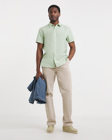 Short Sleeve Linen Blend Shirt