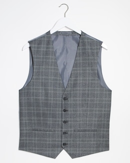 Charcoal Check Regular Fit Waistcoat