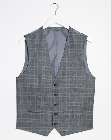 Charcoal Check Regular Fit Waistcoat
