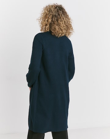 Navy Fisherman Rib Cardigan