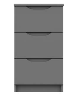 Sorrento High Gloss Assembled 3 Drawer Bedside Table