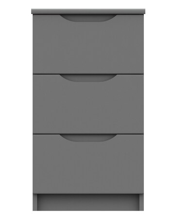 Sorrento High Gloss Assembled 3 Drawer Bedside Table
