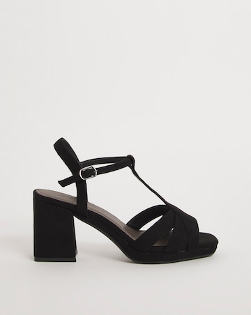 Donna T Bar Platform Sandal - Wide Fit (E)