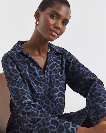 Collared Long Sleeve Tunic Dress