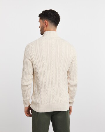 Ecru Cable Knit 1/4 Zip