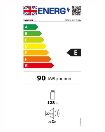 Indesit I55R1 112W UK Under Counter Larder Fridge - White
