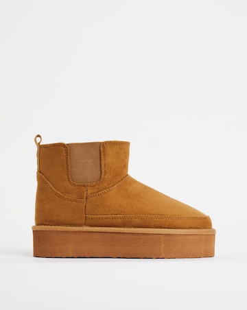 Edith Flatform Warm Lined Chelsea Snug Boots - Extra Wide Fit (EEE)