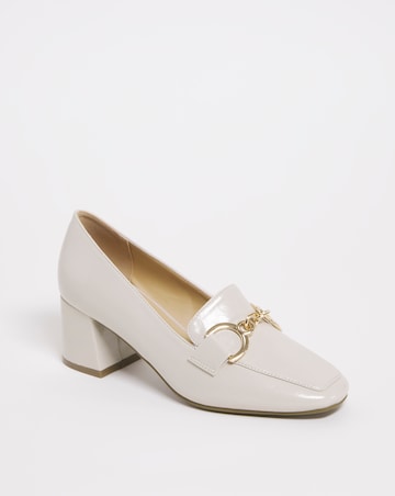 Flexible Block Heel Loafer with Trim EEE Fit