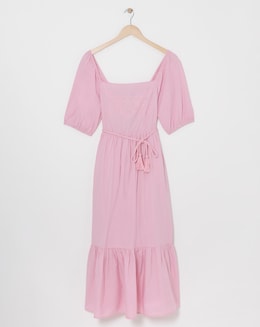 Anise Pink Off The Shoulder Tiered Dress