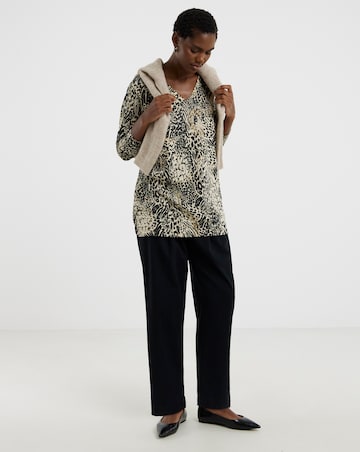 V-Neck Split Hem Slouch T-Shirt