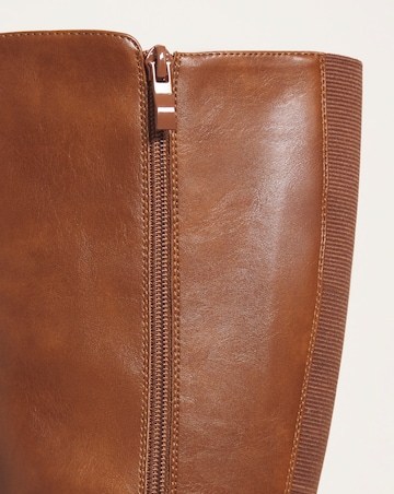 Cushion Walk Block Heel Knee High Boot Extra Wide EEE Fit Standard Calf