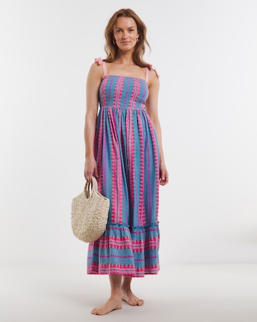 Beach To Beach Jacquard Stripe Maxi Beach Dress