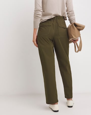 Khaki Pure Cotton Relaxed Tapered Leg Chino Trouser