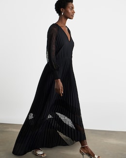 Joanna Hope Pleated Dress With Lace Detail