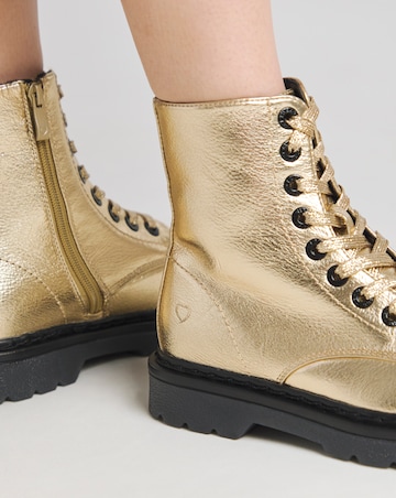 Heavenly Feet Justina Lace Up Chunky Boot Wide E Fit