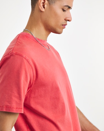 Garment Dyed Relaxed Fit T-Shirt- Red