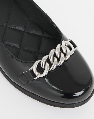Heavenly Soles Marilyn Chain Trim Ballerina Wide E Fit