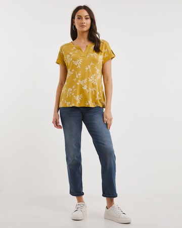 Julipa Lace Notch Neck Top