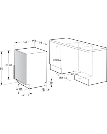 Hisense HV523E15UK Fully Integrated Slimline Dishwasher 10 Place Settings White