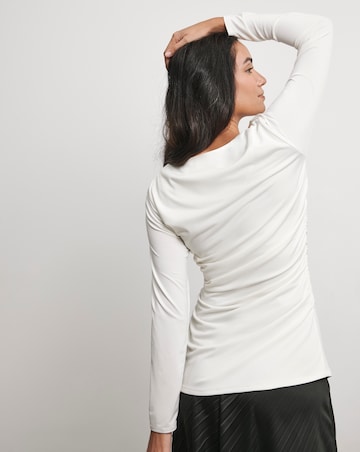 Joanna Hope Aysmmetrical Top With Brooch