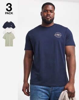 Jack &amp; Jones Forest 3 Pack Crew Neck T-Shirt