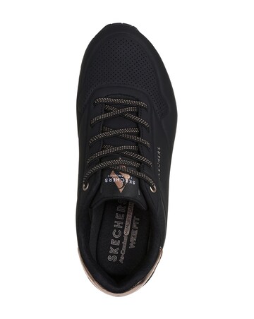 Skechers Black Uno Stand On Air Trainers -Wide Fit (E)