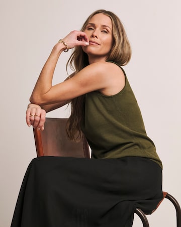 Anthology Black Linen Seam Detail Maxi Skirt