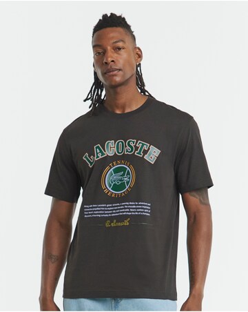 Lacoste Short Sleeve Graphic T-Shirt - Brown