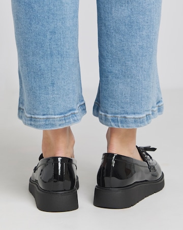 Heavenly Soles Skye Low Wedge Tassle Trim Loafer - Wide Fit (E)