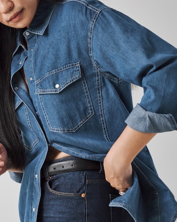 Mid Blue Relaxed Denim Shirt