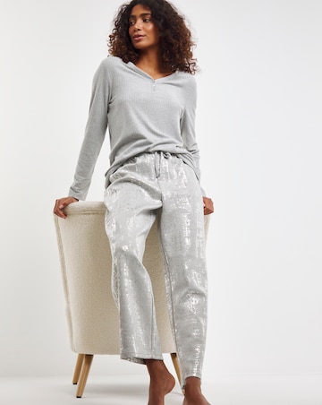 Henley Top Foil Print Lounge Set