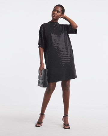 Short Sleeve Sparkle T-Shirt Dress