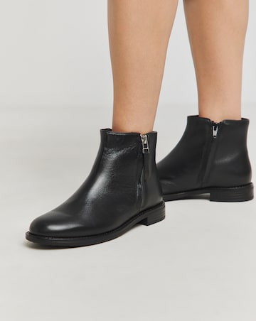 Lucinda Leather Side Zip Boot Extra Wide EEE Fit