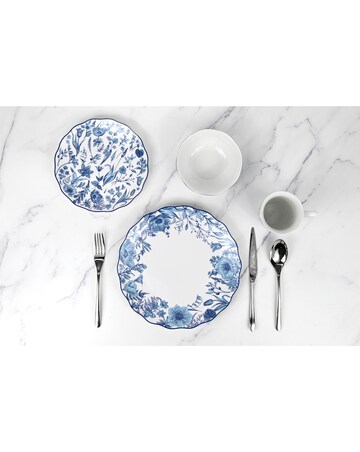 Waterside 16 Piece Blue Floral Dinner Set