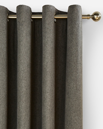 Brushed Pair of Eyelet Curtains