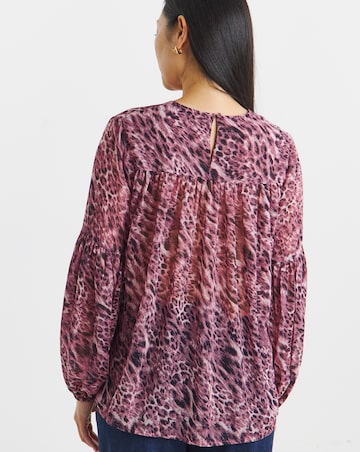 Georgette Collarless Tie Detail Blouse