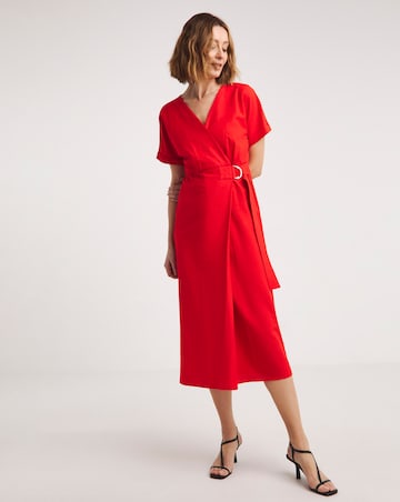 Linen D-Ring Wrap Dress