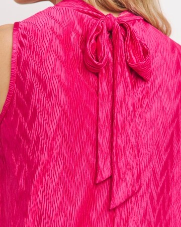Pink Halter Neck Pleated Top