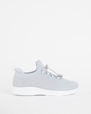 Cushion Walk Grey Arch Support Toggle Trainers -Wide Fit (E)