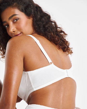 Pretty Secrets 2 Pack Cotton Lace Non Wired Full Cup Bras B-G White
