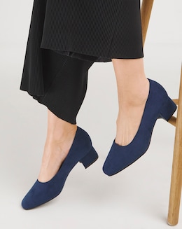 Orlia Flexi Sole Block Heel Court Shoes - Extra Wide Fit (EEE)