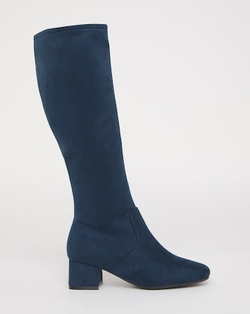 Claudia Low Block Heel Knee High Boots - Standard Fit (D) & Standard/Curvy Calf