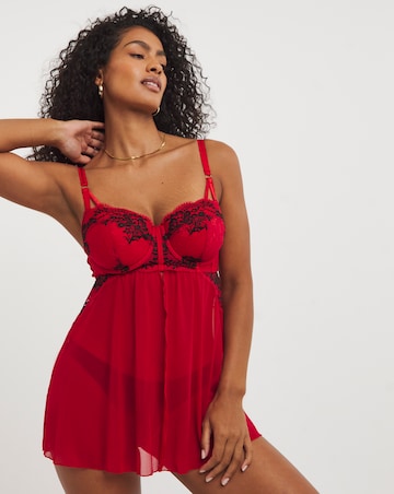 Figleaves Intense Open Babydoll - Red