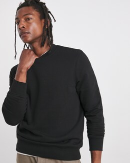 Crew Neck Sweatshirt Long- Black