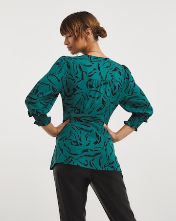Tie Front V Neck Blouse