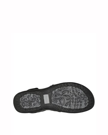 Skechers Black Reggae Slim Sunnyside Strappy Trekker Sandals -Wide Fit (E)