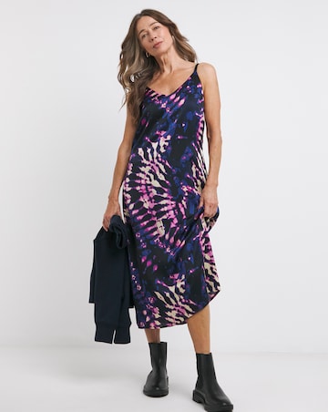2 in 1 Printed Slip Dress With Jumper