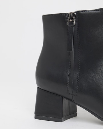 Francesca Low Block Heel Ankle Boots With Zip Detail - Extra Wide Fit (EEE)