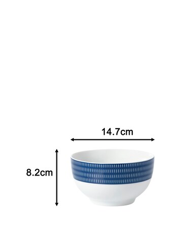 Waterside 16 Piece Blue Linear Dinner Set