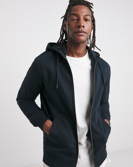Full Zip Hoodie Long- Navy